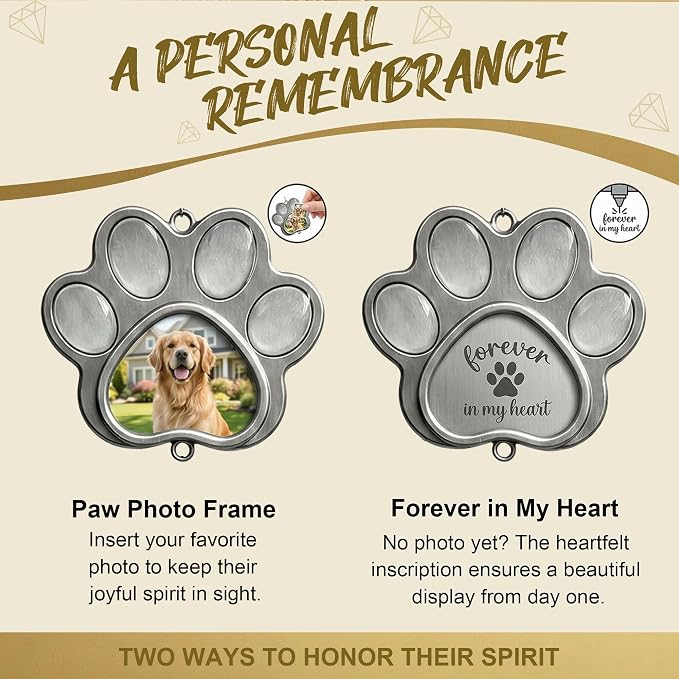 Dog Memorial Gifts for Loss of Dog, Personalized Pet Memorial Crystal Suncatcher with Photo, Pet Loss, Loss of Dog Sympathy Gifts, Dogs and Cat Remembrance Bereavement Passing Away Keepsake