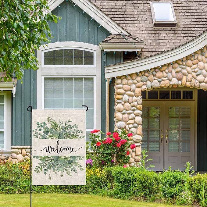 wyooxoo Spring Summer Flower Garden Flag 12x18 Inch Double Sided Vertical Welcome Garden Flag Outside Farmhouse Yard Outdoor Decoration (I)