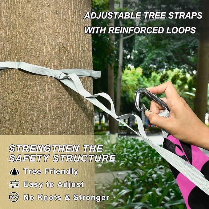 Purple Leopard Print 330lb Capacity Camping Hammock with Hanging Rope Backyard Hammock for Indoor Outdoor Patio hamaca para acampar