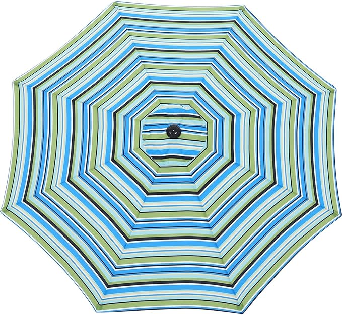 MASTERCANOPY Patio Umbrella 9 ft Replacement Top for 8 Ribs-Green&Blue Canopy Only