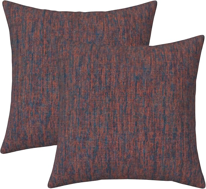 RSH DECOR: Sunbrella Square Throw Pillows Set of 2 | 17" x 17" | Water and Fade-Resistant Performance Fabric | Outdoor Pillow Covers with Down-Alternative Inserts | Made in USA (Platform Horizon)