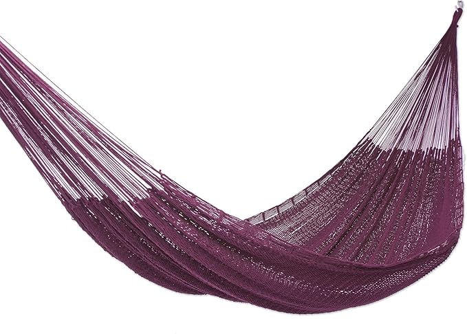 Novica Handmade Uxmal Mulberry Cotton Rope Hammock (Triple)