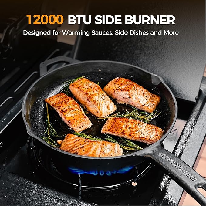MASTER COOK 4+1 Burners Gas Grill, 518 Sqin Cooking Area, 52,000 BTU Propane Grill with Side Burner, Stainless Steel Cabinet Grill, Black