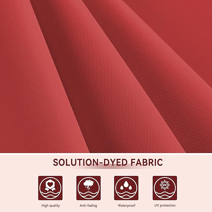 10 X 13 FT Cantilever Outdoor Patio Umbrella with Base Included Large Heavy Duty 360° Rotation Double Top Offset Rectangular Umbrellas with LED Lights for Backyard Outside Deck, Red
