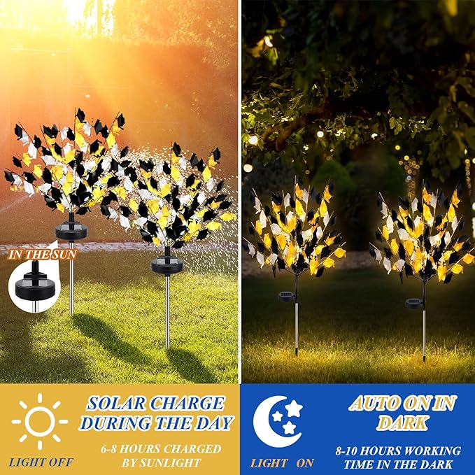 VIHOSE 2 Pack 2026 Graduation Decorations Solar Stake Lights - Gold Black Silver Grad Cap LED Yard Sign, Ip65 Waterproof Solar Powered Outdoor Lights for Class of 2026 Party Lawn Pathway Patio Decor