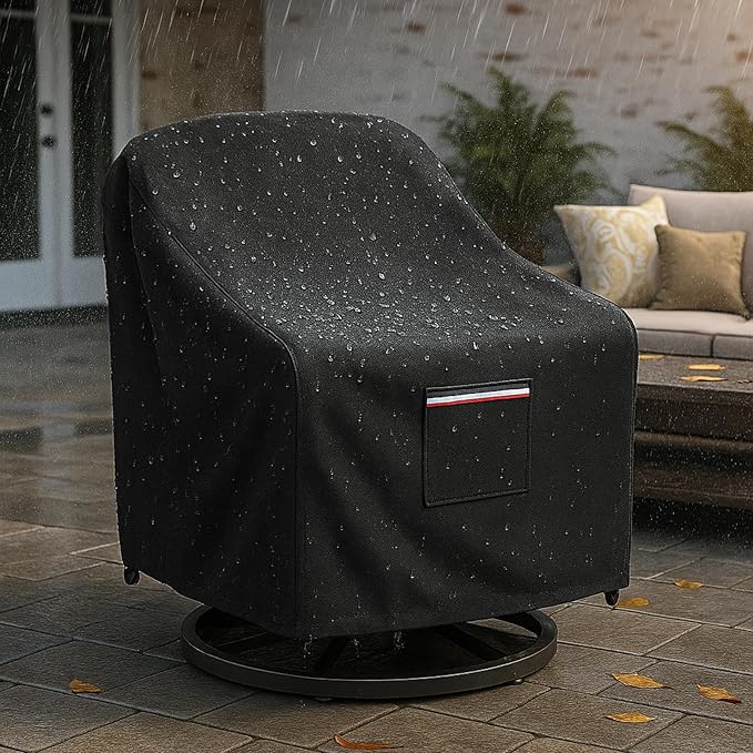 Outdoor Patio Chair Covers Waterproof, 30W x 34D x 38.5H inches Weather Resistant Patio Furniture Cover All-Weather Protection Heavy Duty 600D 2-Pack Black