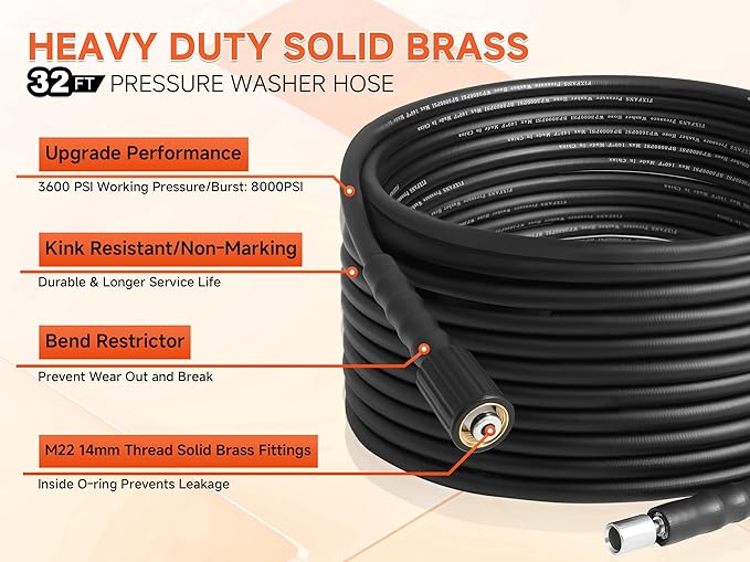 FIXFANS Pressure Washer Gun and Hose Kit, Replacement Pressure Washer Extension Wand– Compatible with Some of Portland Husky Black Decker Ford Pulsar ShopForce Taskforce Powerwasher Taskmaster