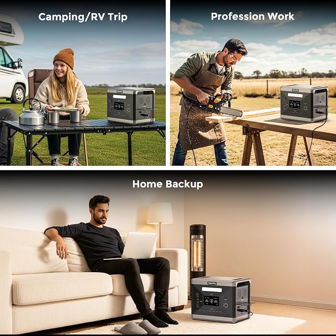 SolarPlay 2400W Portable Power Station, Solar Generator 2160Wh with LFP Battery, 1.5Hrs Fast Charging Emergency Power Station for Camping RV Home (Solar Panel Optional)