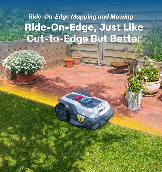 T1200Pro Wire-Free Robot Lawn Mower with RTK Extension Cable, Automatic Robot Mower for 0.37 Acre, RTK+Vision, AI Obstacle Avoidance, Adjustable Cutting Height Multi-Zone Mowing Robotic Mower