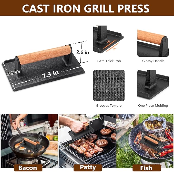 25Pcs Griddle Accessories Kit for Blackstone, Joyfair Stainless Steel Flattop Grilling Spatula Accessory Tools Set with Smash Burger Press Basting Cover for Outdoor BBQ Hibachi Cooking (ABS Handle)