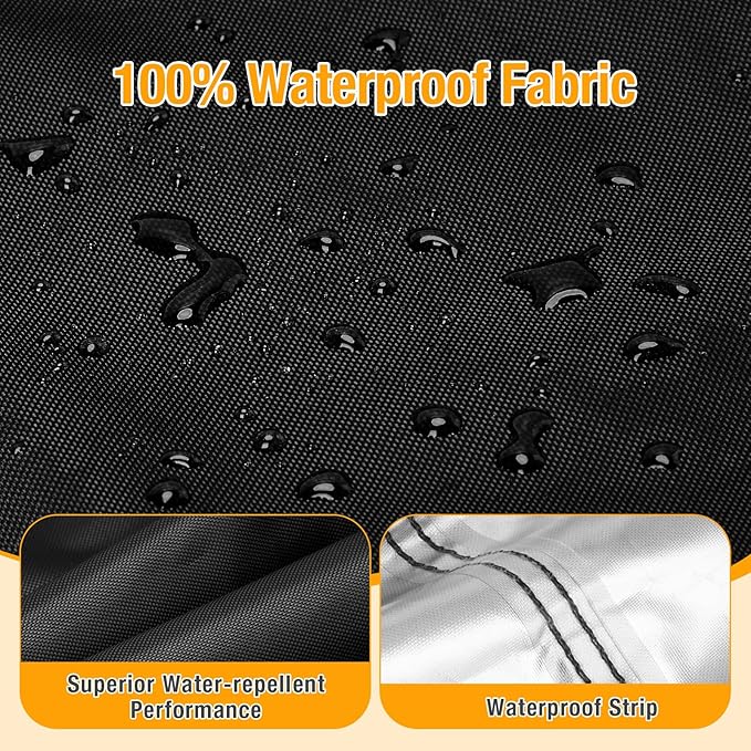 POMER Waterproof Round Patio Outdoor Table Cover,Bar Height Table and Chair Cover Waterproof Outdoor Tall High Table Cover for Round Furniture Set (48" D x 36" H)