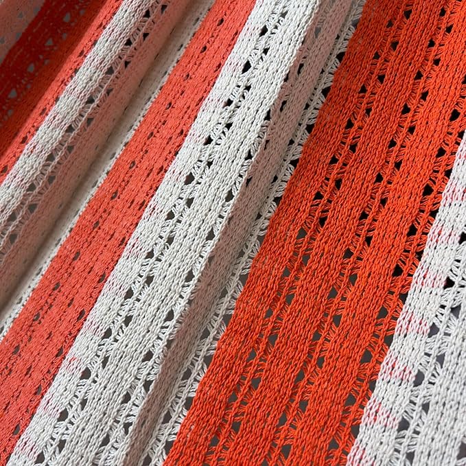 Handwoven Mayan Hammock La Casa de la Hamaca - 100% Cotton Indoor & Outdoor Use Premium Artisan Craft from Mexico (Orange, Large)