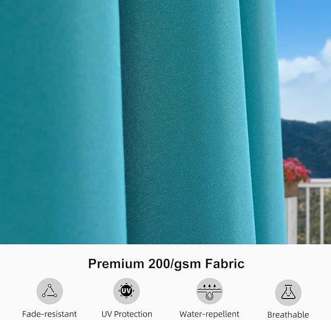 PURPLE LEAF 10' x 10' Square Patio Umbrella Outdoor Table Umbrella Aluminum Frame Market Umbrella Sun Umbrella with 8 Sturdy Ribs for Garden Deck Lawn Pool Turquoise Blue