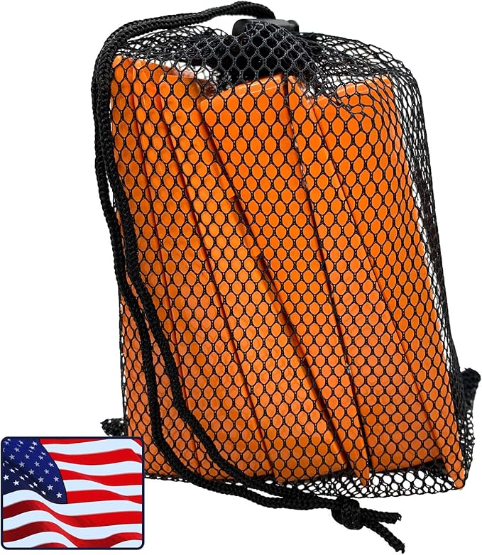 Made in The USA! - 5.5" Orange Spiked Tree Wedges for Tree Cutting Falling, Bucking, Felling Wedges Chainsaw Loggers Supplies- Set of 6 Plus Free Carrying Bag