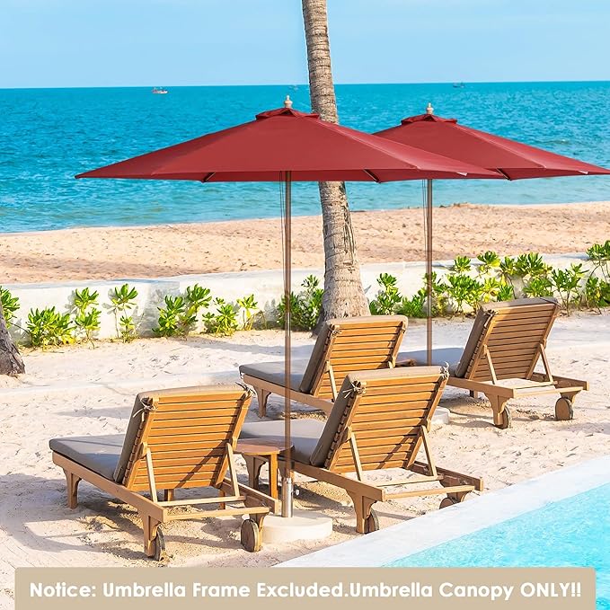 Yescom Patio Umbrella Replacement Outdoor Canopy Beach Backyard Market Table Top Cover