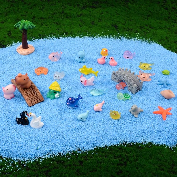 U-Zimikee 150 Pcs Mini Resin Animals Miniature Animal Figurines Small Tiny Animal Figures Bulk for Fairy Garden Décor Micro Landscape Ornaments Dollhouse Craft Accessories