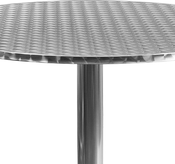 EMMA + OLIVER 31.5" Round Aluminum Indoor-Outdoor Table