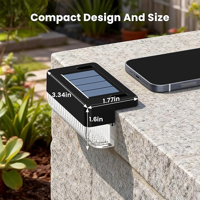 Solar Deck Lights Outdoor 20 Packs, Solar Powered LED Step Lights Waterproof Outdoor for Deck, Step, Fence, Wall, Patio, Yard, Pool, Pathway and Stairs (Warm White)