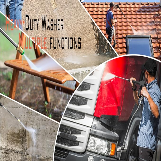 Gas Pressure Washer, 3500 PSI &2.6 GPM Power Washer, 30 ft Hose&Soap Container, 5 Adjustable Nozzles, Cleaning for Driveway/Concrete/Vinyl Fencing, CARB&EPA CERT
