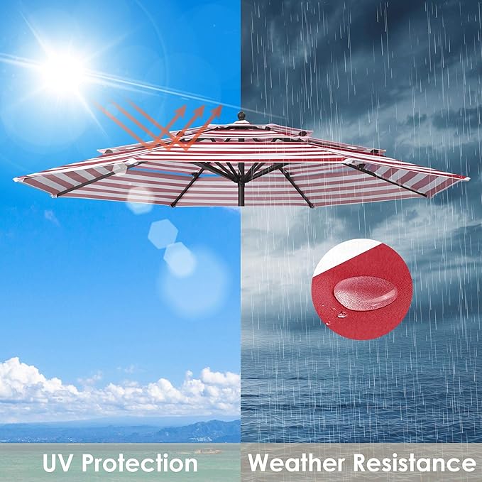 Yescom Patio Umbrella Replacement Outdoor Canopy Beach Backyard Market Table Top Cover