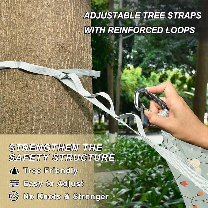 Camping Hammock Outdoor Hammocks for Outside Cute Flower Japanese Beach Trees Portable Lightweight with Pockets Tree Straps Indoor