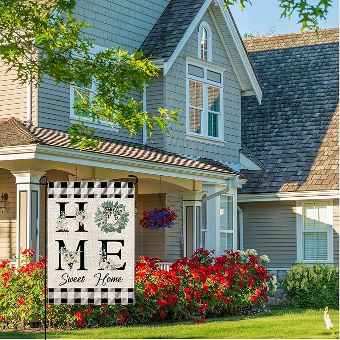 wyooxoo Spring Summer Flower Garden Flag 12x18 Inch Double Sided Vertical Welcome Garden Flag Outside Farmhouse Yard Outdoor Decoration (J)