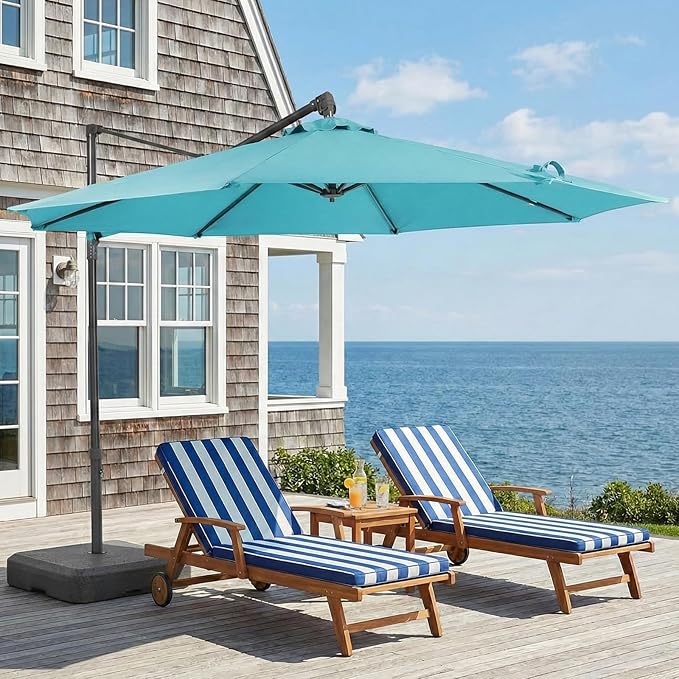 COWVIE Umbrella Canopy Replacement for 8 Ribs Patio Umbrella, Outdoor Table Parasol Replacement for Yard, Canopy Only