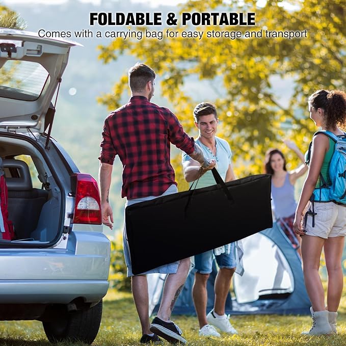 REDCAMP Portable Bar Table with Multi-Color LED Lights, Pop Up Folding Mobile Bar Bartender Table Podium Table for Events, Party, Camping, Tradeshow, Exhibition, Easy Setup, Black,43"x33"x15"