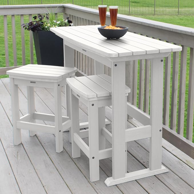 highwood Lehigh 3pc Counter Height Balcony Dining Set, White