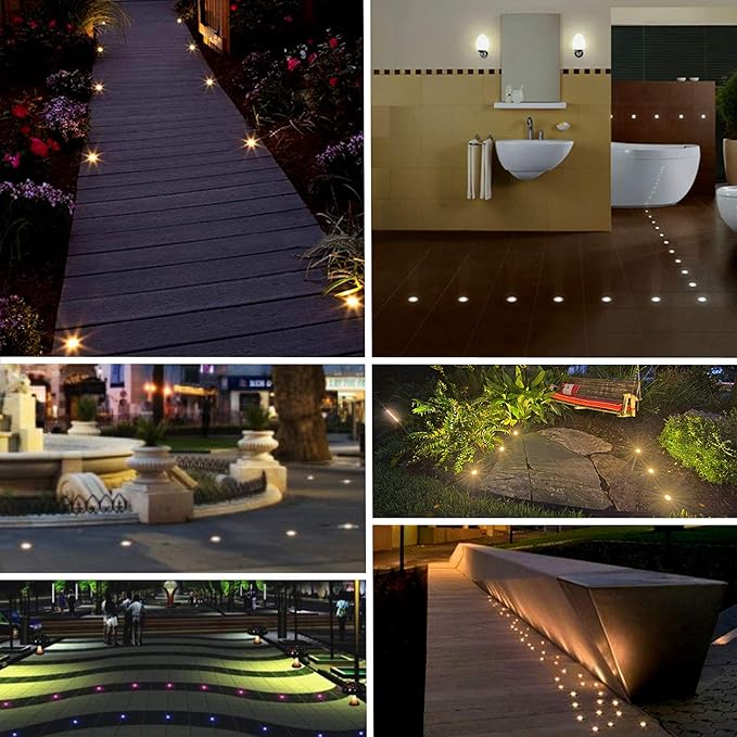 LED Mini In-Ground Well Light-Finger Size,1W 12V DC,120° Wide Beam Angle,IP67 Waterproof,Recessed Marker Indicator Underground Outdoor Landscape Lighting,Warm White-3000K (1 Pack)