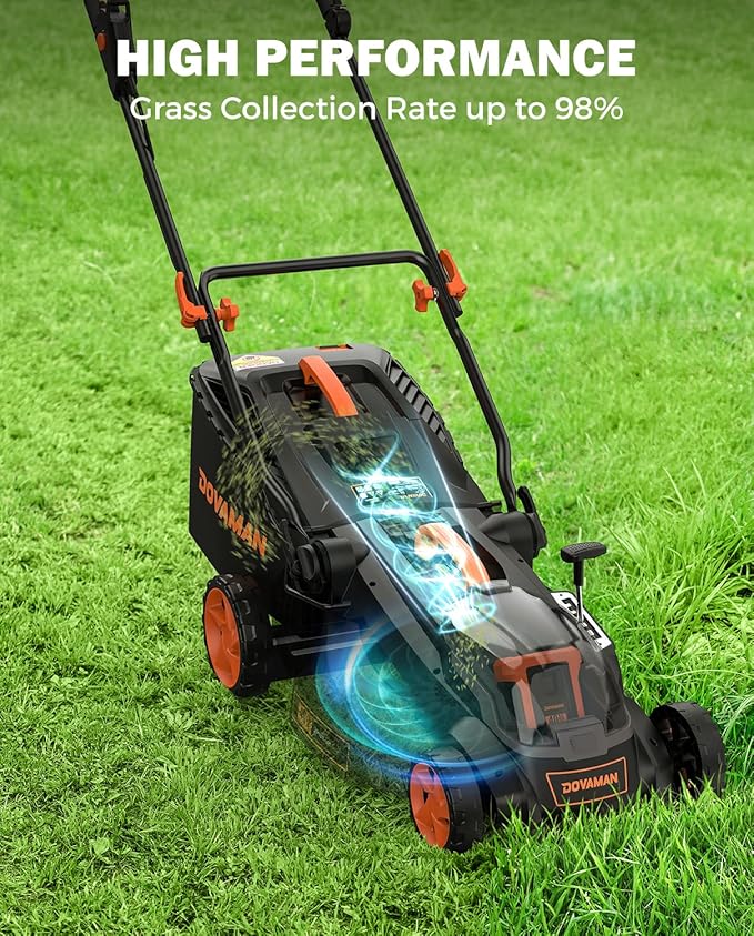 40V 19" Cordless Lawn Mower, Brushless Push Lawn Mower w/ 13.2Gal Bag, 98% Grass Collection, 3-Step Quicker Foldable, 6-Position Height Adjustment Meets Various Cutting Needs