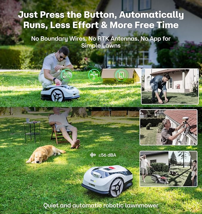 Raccoon 2 SE Robot Mower with 24Pcs Blades, Auto Mapping Robotic Lawnmower for 0.15 Acre with APP Control, Vision Navigation with AI Obstacle Avoidance, Ideal Robot Mower for Small Lawns