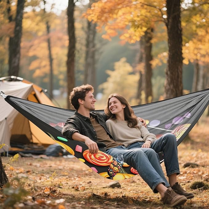Hammocks for Outside Pumpkins Camping Hammock Portable Hammocks with Tree Straps and Carry Bag Camping Accessories for Hiking Beach Outdoor