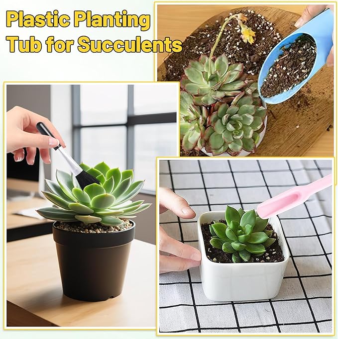 25 Pcs Bonsai Soil Scoop Set, Small Mini Gardening Tools, Garden Hand Tools Kit for Indoor Plant Care, Succulent Planting Tools for Planting, Transplanting Digging (Colorful)