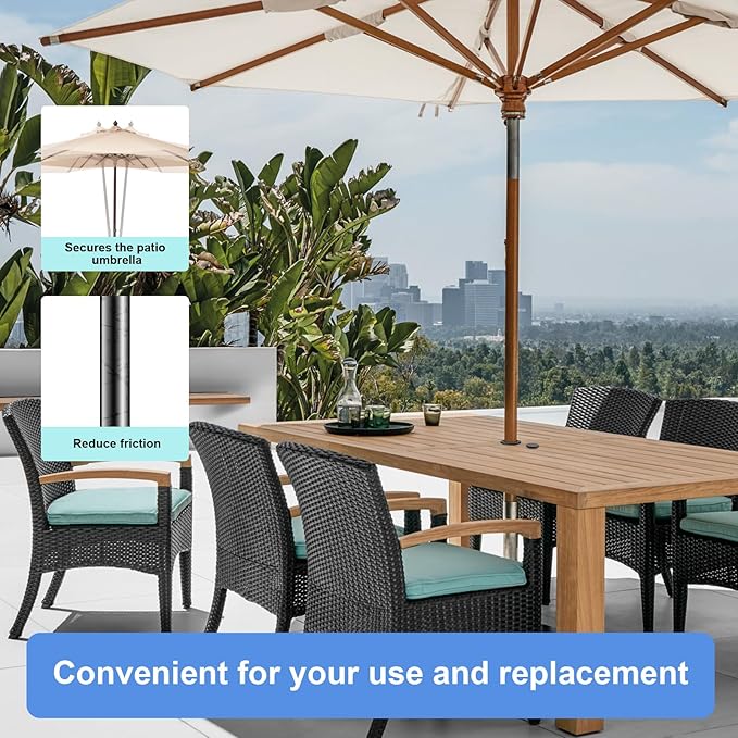 Daxolanz Outdoor Patio Table Umbrella Hole Ring Plug and Cap Set, 2" Parasol Umbrella Hole Cover Insert Replacement for Patio Table, Deck, Garden, Camping