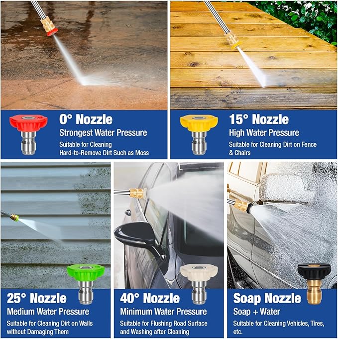 BILTHARD 3500 PSI Gas Pressure Washer, 2.5 GPM Heavy Duty Power Washer with 224cc 4 Cycle Engine, Spray Gun and Wand, 5 Quick Connect Nozzle Tips, 3/5 Inch x 25 Foot Hose, 49 State Compliant