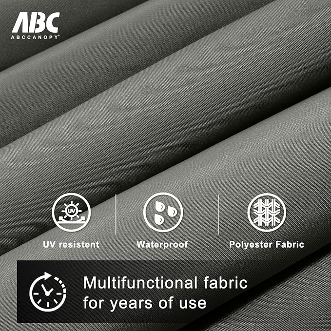 ABCCANOPY 10FT Cantilever Patio Umbrella with Base Stand, Offset Hanging Outdoor Umbrella, 360° Rotation & Tilt Adjustment,Suitable for Pool, Deck, Garden, Backyard（Dark Gray）