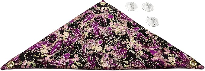 Hammock for Bearded Dragons, Purple Koi Fabric with Suction Cup Hooks