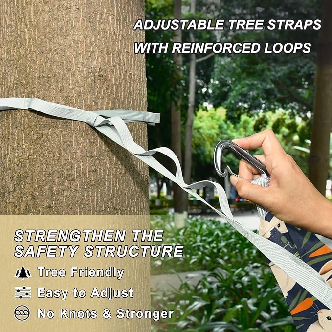 Camping Hammock Outdoor Hammocks for Outside Rabbits Carrots Beach Trees Portable Lightweight with Pockets Tree Straps Indoor
