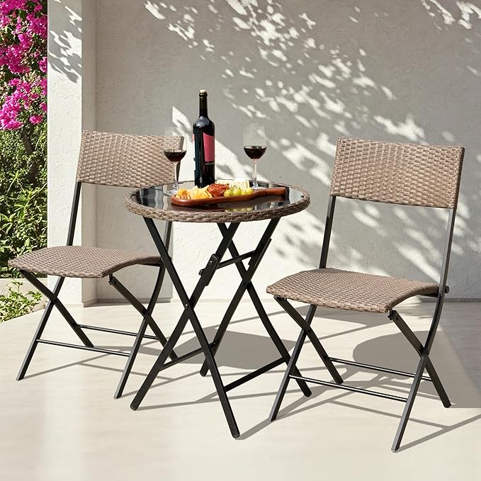 Idzo Metal Wicker Bistro Set with Round Table
