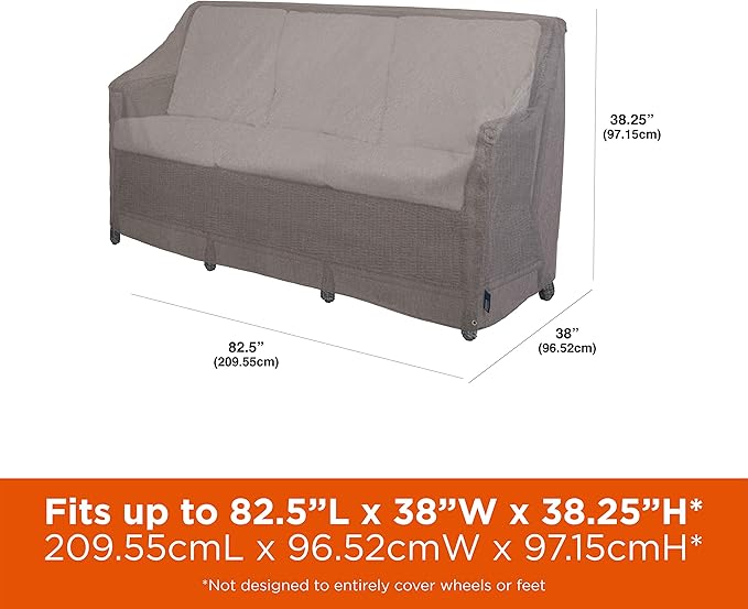 Modern Leisure Garrison Patio Loveseat Cover - Weather-Resistant Fabric - Outdoor Furniture Protection Perfect for Patio, Deck, and Porch - 82.5" L x 38" D x 38.25" H - Heather Grey