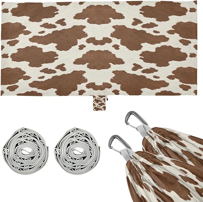 Hammocks for Outside Leopard Pattern Camping Hammock Portable Hammocks with Tree Straps and Carry Bag Camping Accessories for Hiking Beach Outdoor