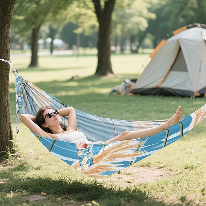Blue Reeds Camping Hammocks Rope Hammock for Patio Backyard Lounge Base