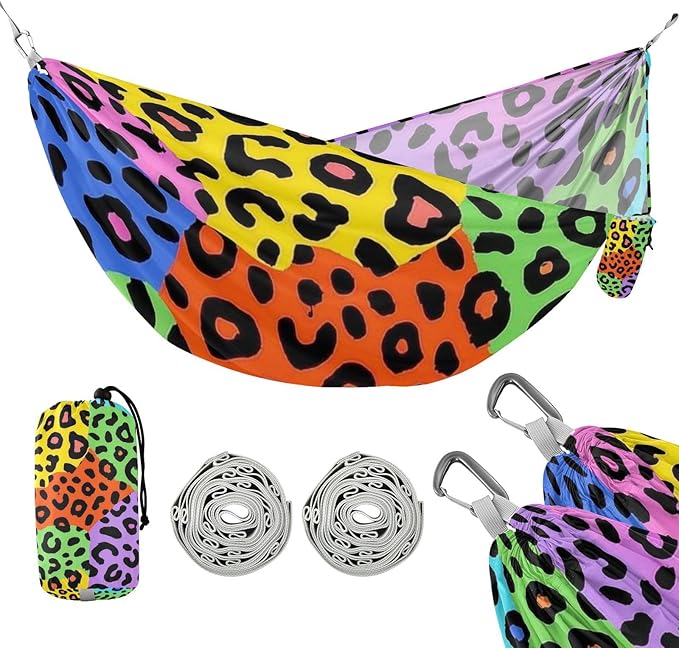 Colour Leopard Print 330lb Capacity Hammocks Swing Hammock for Outside Patio Garden hamaca de Algodon para Jardin