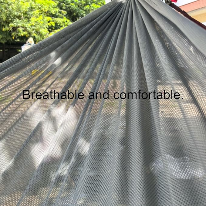 Portable Polyester Fiber Hammock Lightweight Portable Wide Mesh Breathable Tree Hanging Multi-Purpose Hammock Comfortable