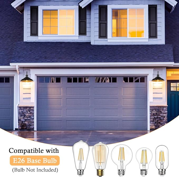 Outdoor Barn Light Fixture, 16 Inch Dome Large Wall Sconce Farmhouse Exterior Wall Mount Light for House Garage Patio Doorway