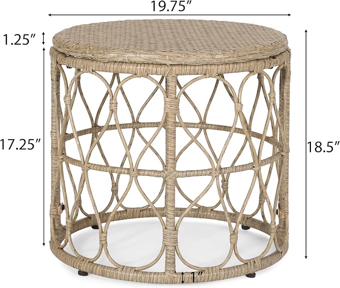 Christopher Knight Home Bruce Outdoor 3 Piece Chat Set with Cushion - Wicker - Light Brown/Beige