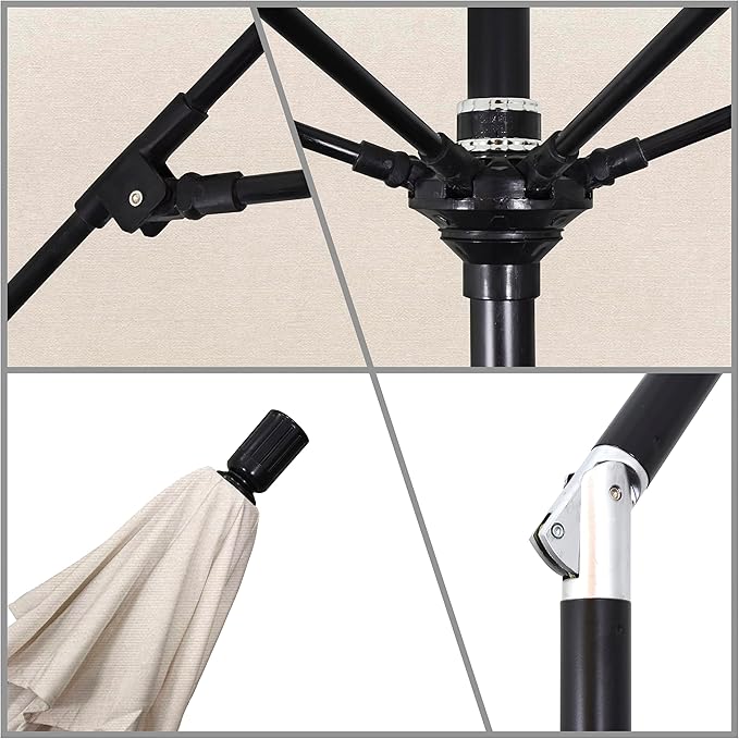 California Umbrella 9' Round Aluminum Pole Fiberglass Rib Market Umbrella
