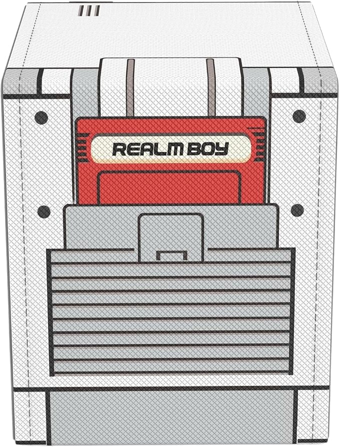 Realm Boy White - TCG/MTG 100+ Card Window Deck Box (Fits Top Loaders)