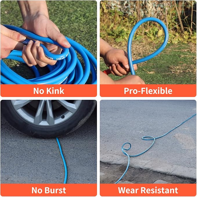 Pressure Washer Gun and Hose 3600 PSI, 50 FT Power Washer Hose, Extension Wand, 3/8" Swivel Quick Connector & M22-14mm Fitting, 30" Extension Wand & 7 Nozzle Tips